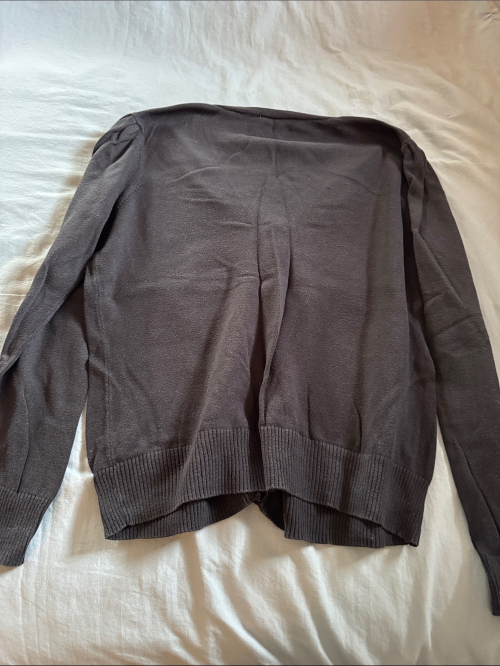 St. John's Bay Black Button-Front V-Neck Cardigan - Picture 3 of 3